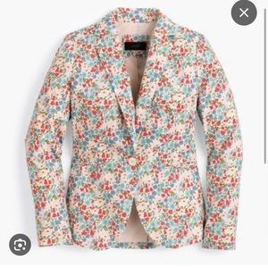 J Crew Campbell blazer in Liberty poppy and daisy floral size 12 with 5% elastin